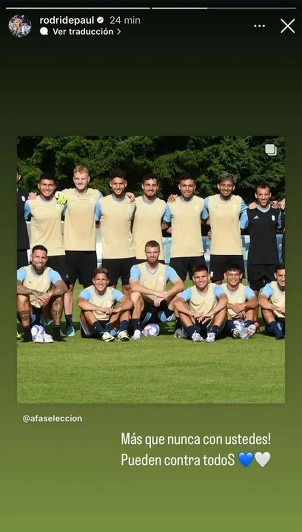 Rodrigo De Paul también apoyó a la Sub23
