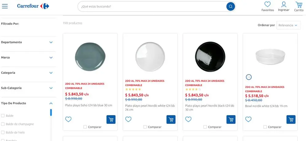 Carrefour ofrece descuentos de hasta 70% en vajilla