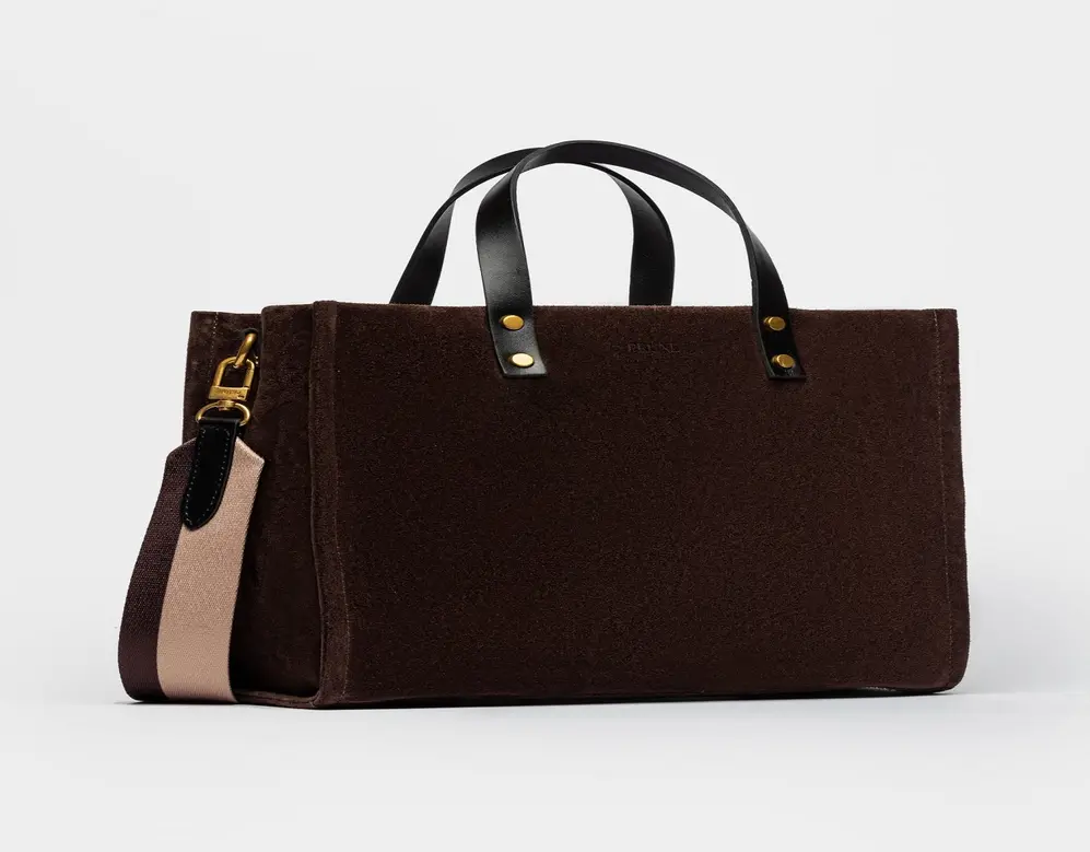 cartera de Prüne en  cuero gamuza 