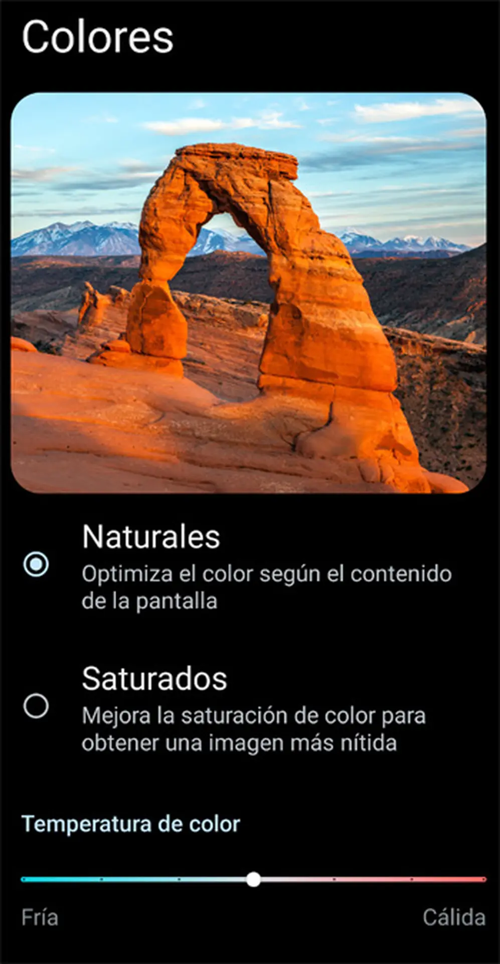 Ajustes de pantalla.