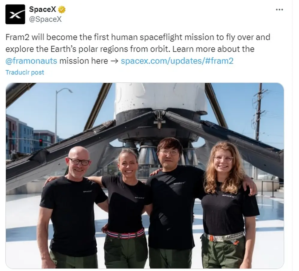 Wang, Mikkelsen, Philips y Rogge en la misión de SpaceX
