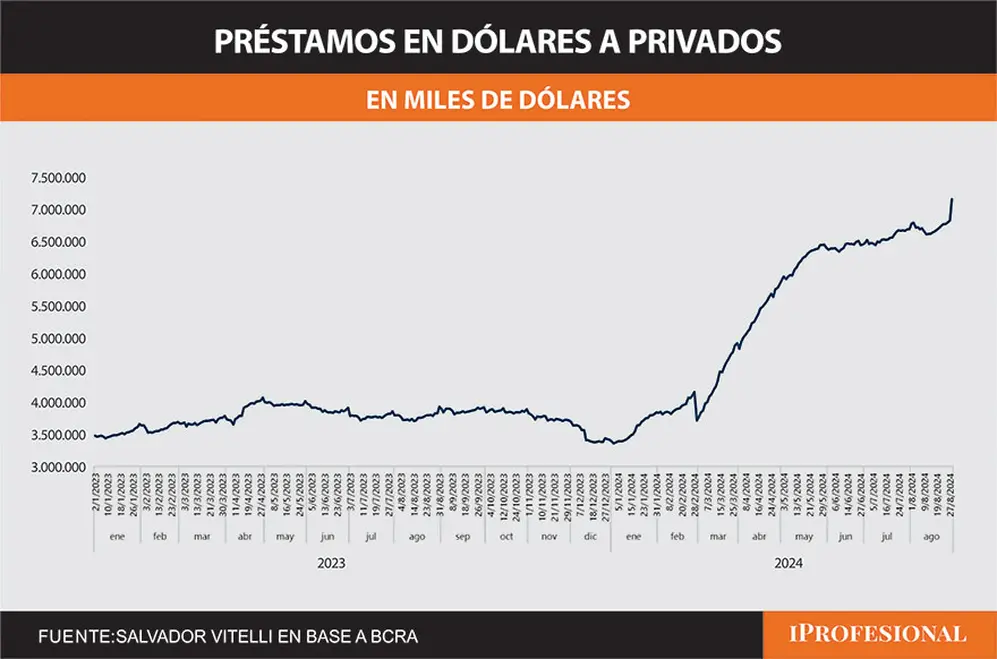 Desde marzo, se dispararon los créditos en dólares en Argentina.