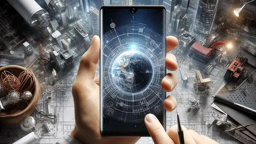 Un celular para rquitectos debe contar con una pantalla de alta calidad y herramientas de productividad avanzadas. Imagen creada con Copilot.