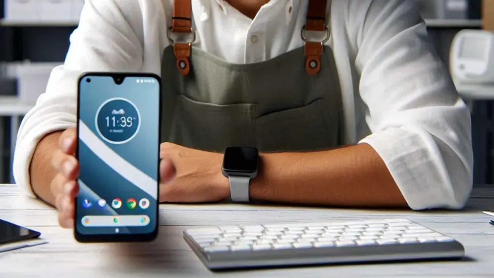Para los comerciantes en línea, es esencial contar con un celular con herramientas de gestión y una batería duradera. Imagen creada con Copilot