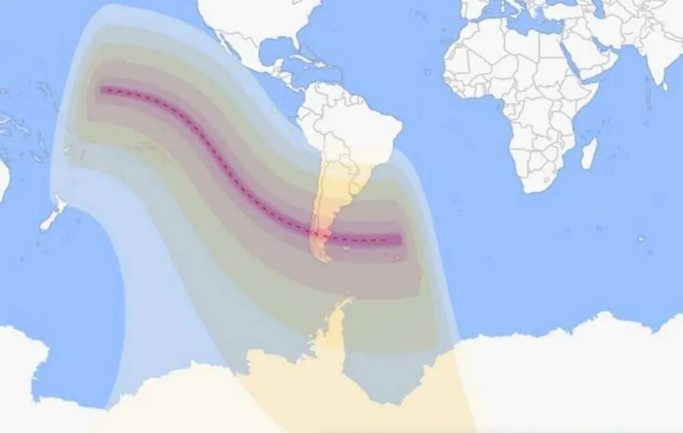 La zona en donde se verá el eclipse solar anular
