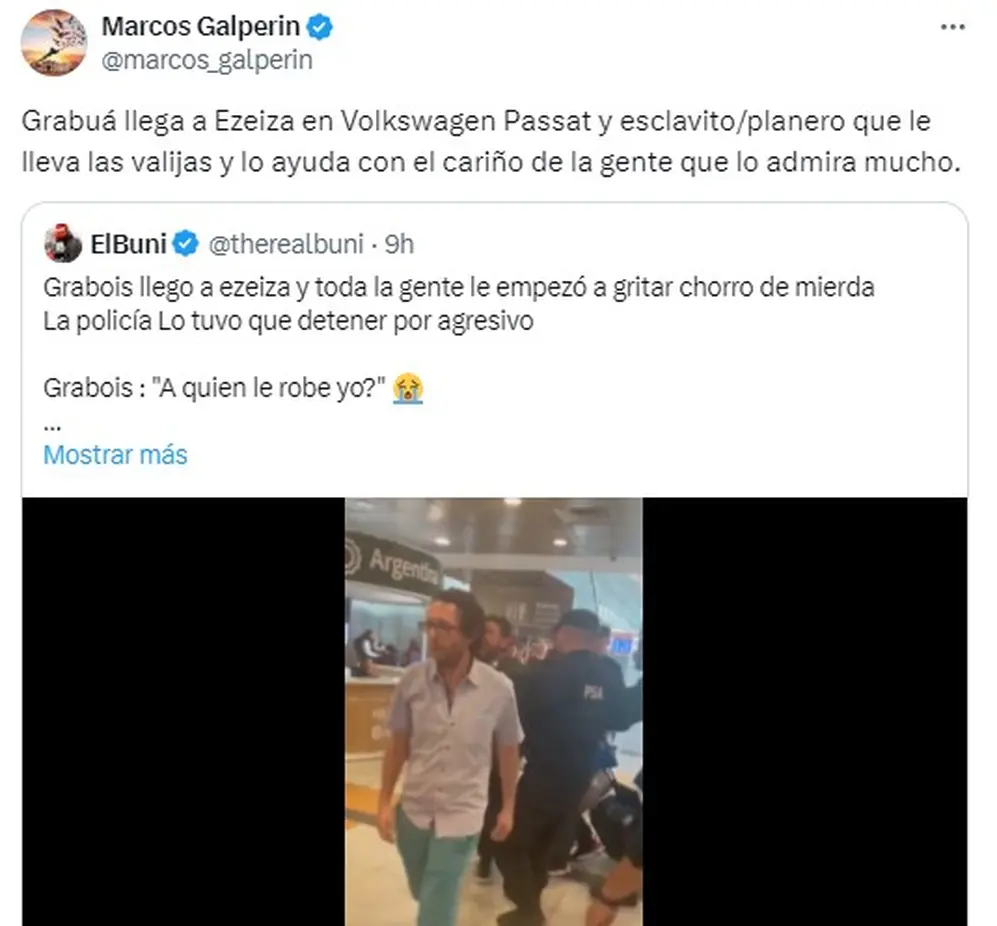 El mensaje de Marcos Galperin contra Juan Grabois