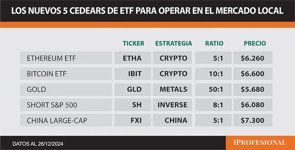 Cinco opciones de inversión que surgen para operar en Argentina.