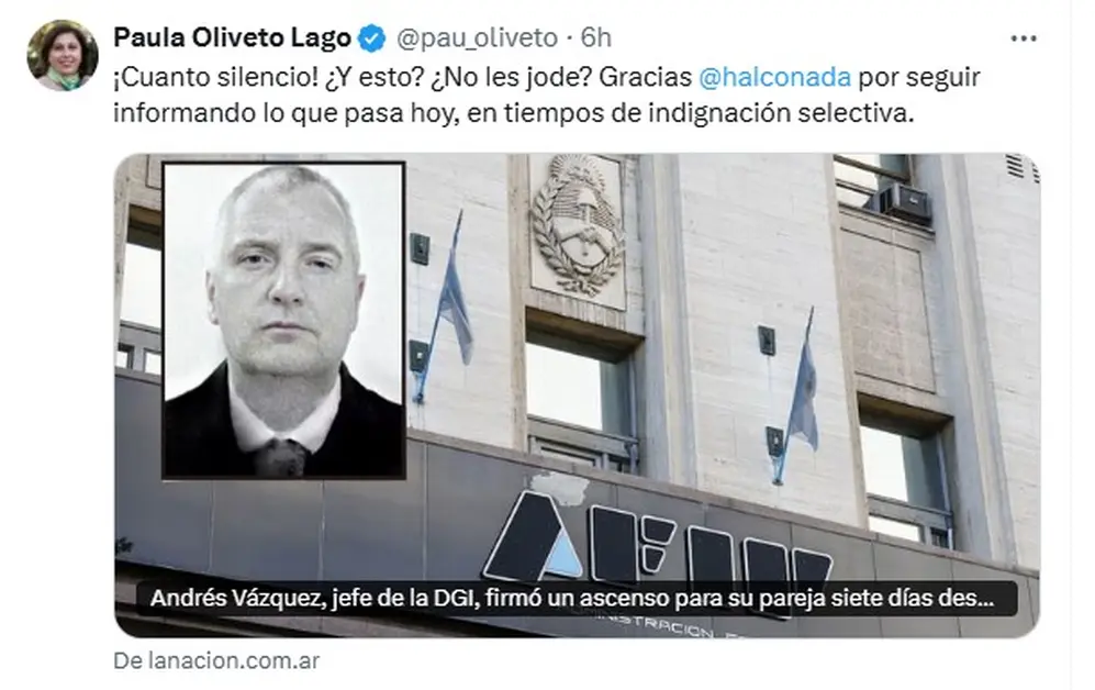 Paula Olivetto también se refirió a la denuncia de Andrés Vázquez