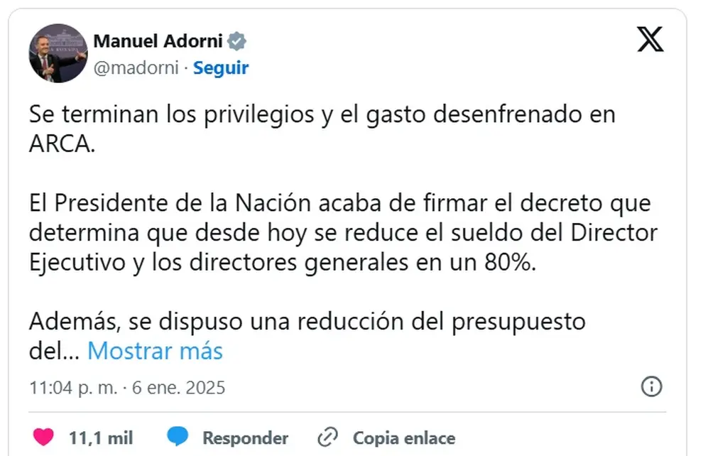 Baja de sueldos en ARCA, la ex AFIP