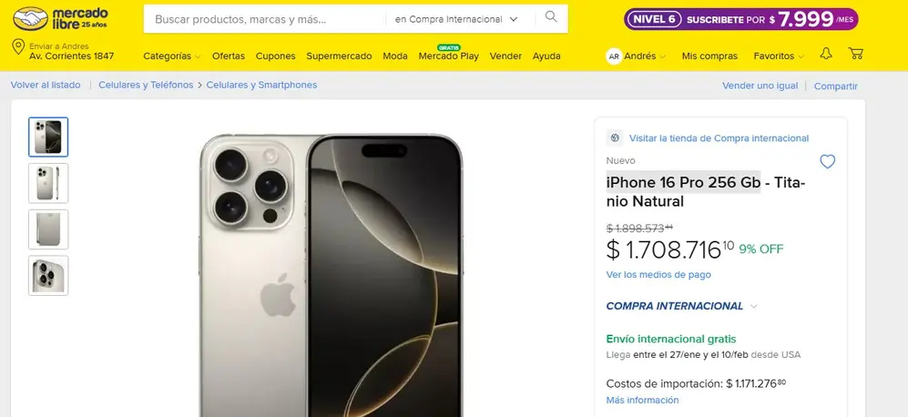 El iPhone 16 con descuento y envío gratis