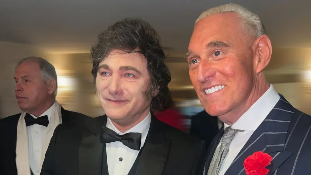La foto del presidente argentino con el asesor de Donald Trump, Roger Stone