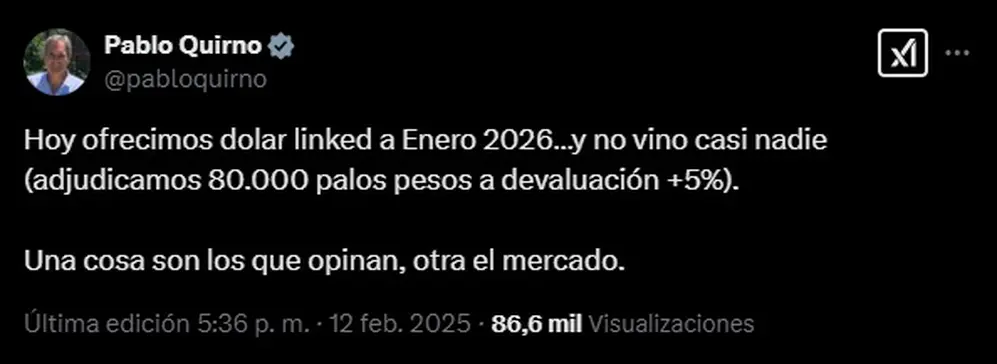 Pablo Quirno también se refirió a la licitación