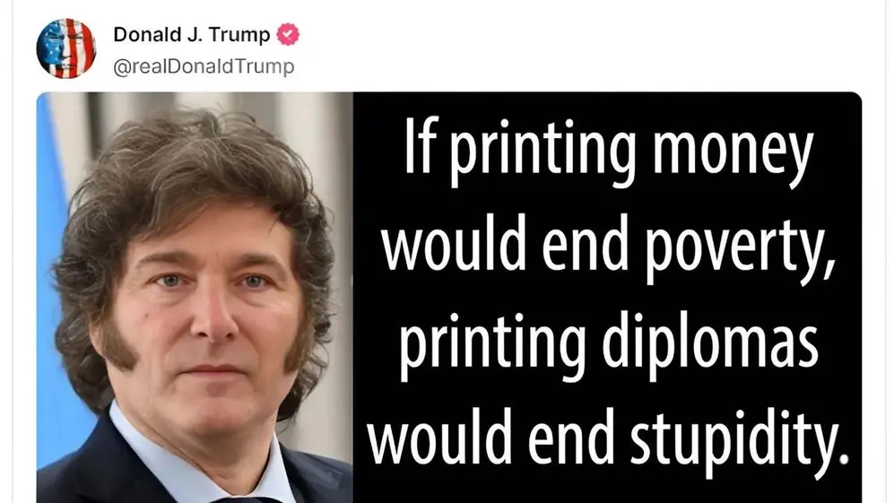 El mensaje de Donald Trump para respaldar a Javier Milei