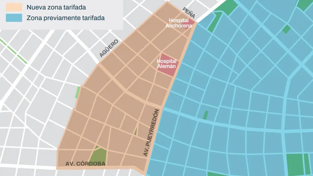 Esta es la zona donde se cobrará el estacionamiento en Recoleta