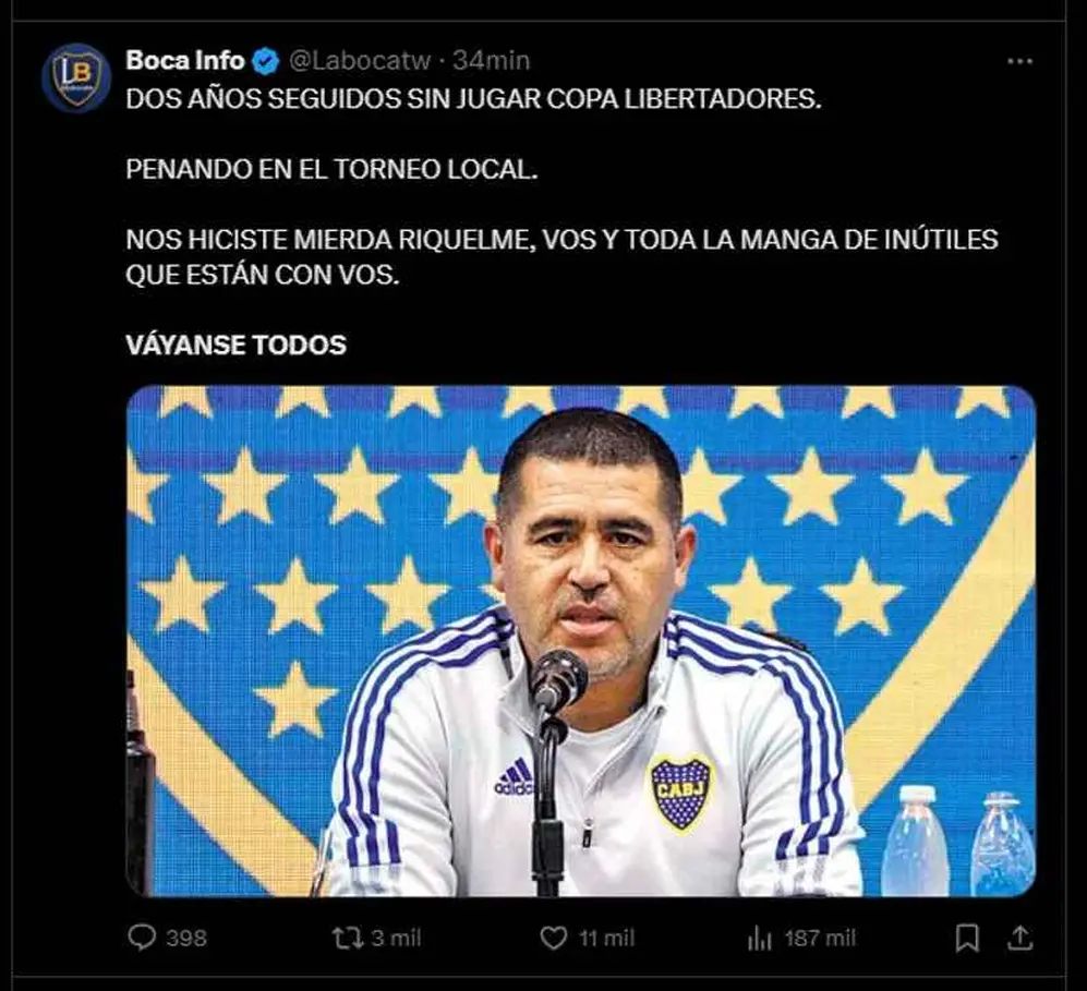 Las cargadas en redes tras la eliminación de Boca Juniors en la Copa Libertadores 