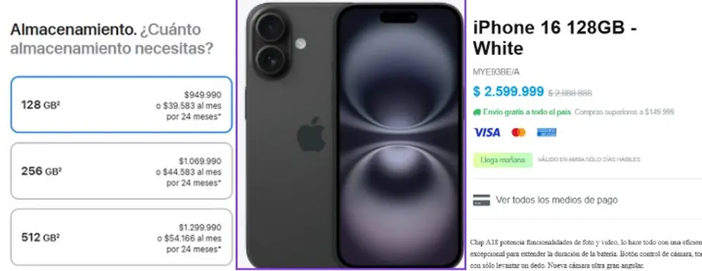 El precio del iPhone 16 en Chile: el equivalente a unos u$s1.000, frente al valor en Argentina