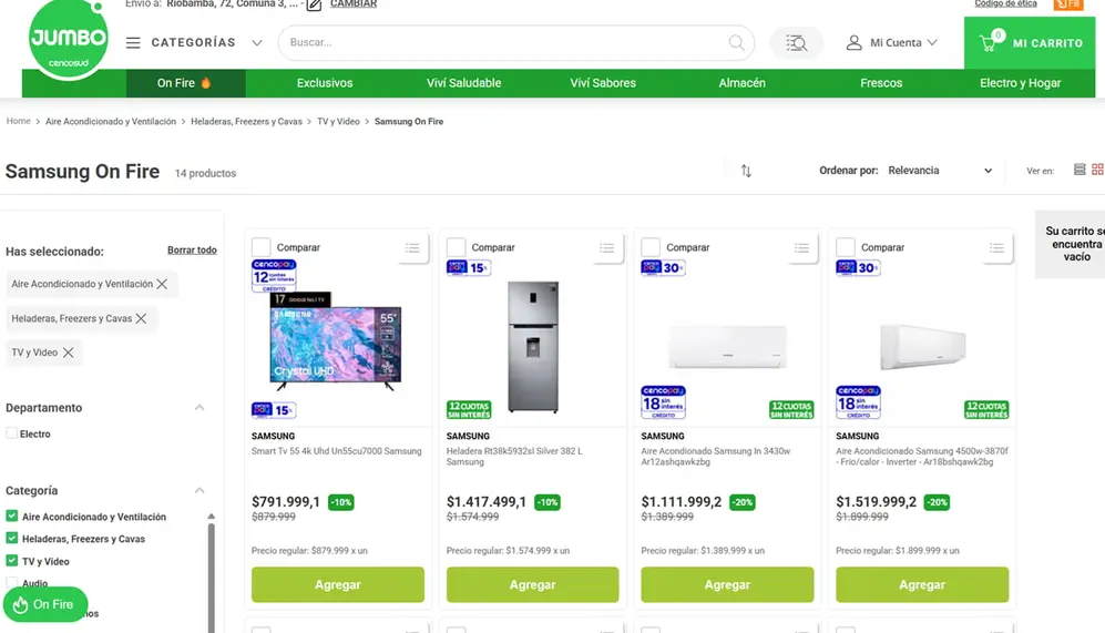 Jumbo ofrece electrodomésticos baratos y con descuento hasta el 27 de marzo.