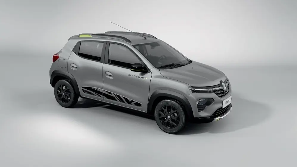 Renault Kwid de perfil. foto oficial.