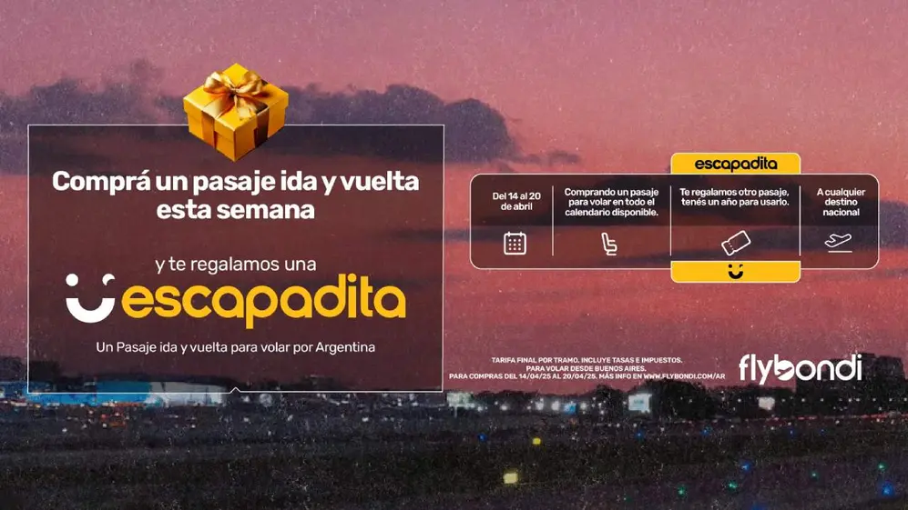 Flybondi regala 10.000 pasajes a quienes compren vuelos esta semana