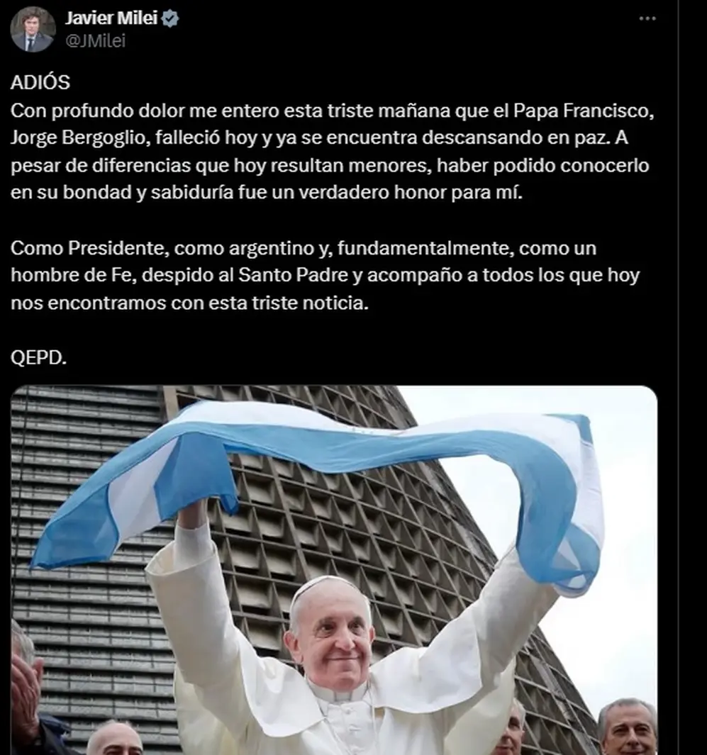 Mensaje del presidente Javier Milei