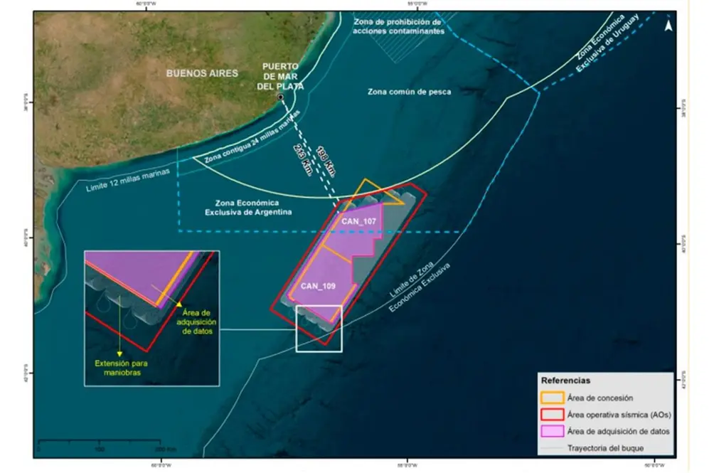 La zona del mar argentino donde puede haber una 