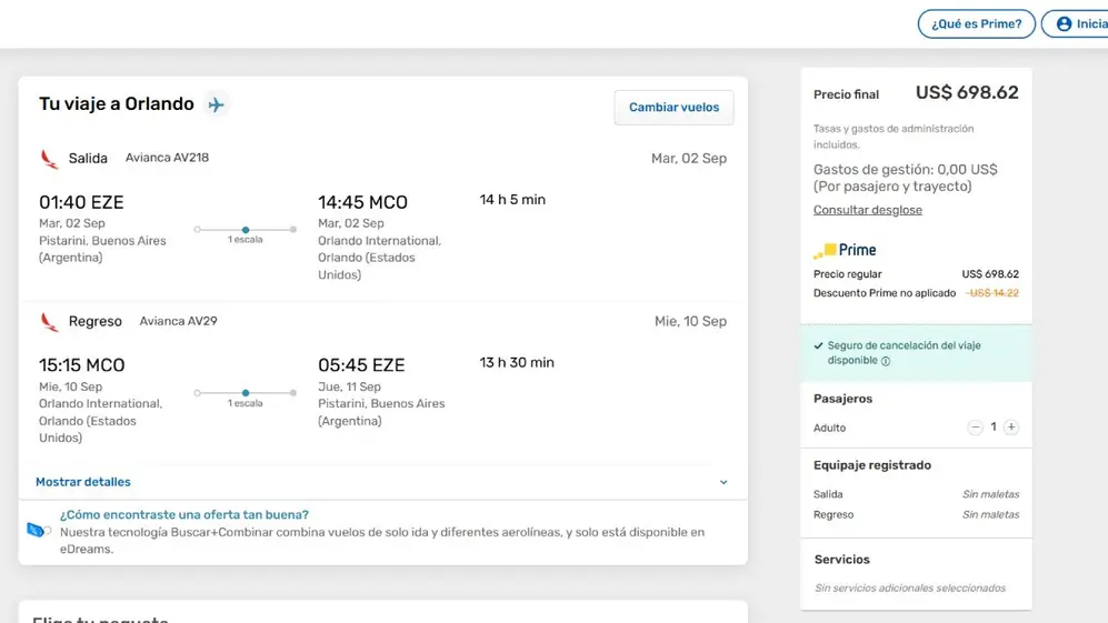 Pasajes de Ezeiza a Orlando para ir a Disney, por menos de 700 dólares