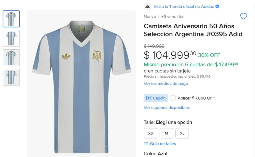 La camiseta retro de la Selección, una de las estrellas durante el Hot Sale en Mercado Libre