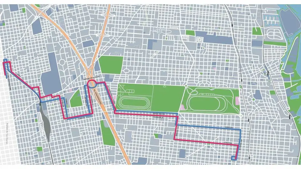 El mapa del nuevo ramal de la línea 707: el ramal 8