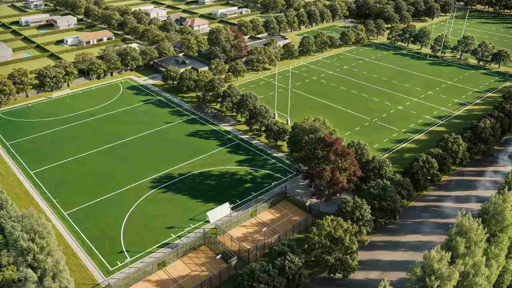 El proyecto contempla importantes espacios deportivos