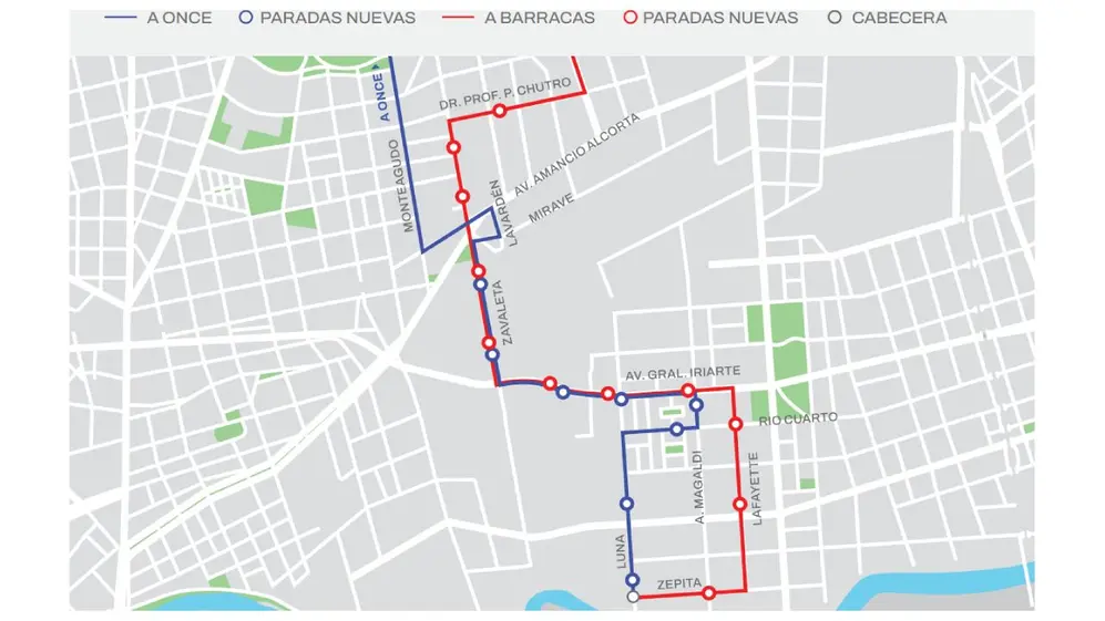 El recorrido del nuevo Ramal C de la línea 118, del Barrio 21-24 a Plaza Miserere