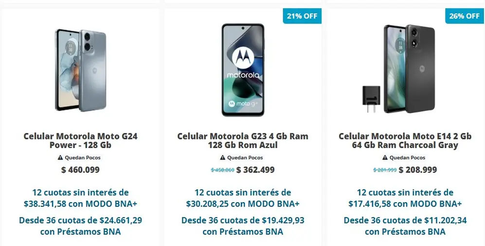 El marketplace del Banco Nación vende celulares baratos, con descuentos y en cuotas
