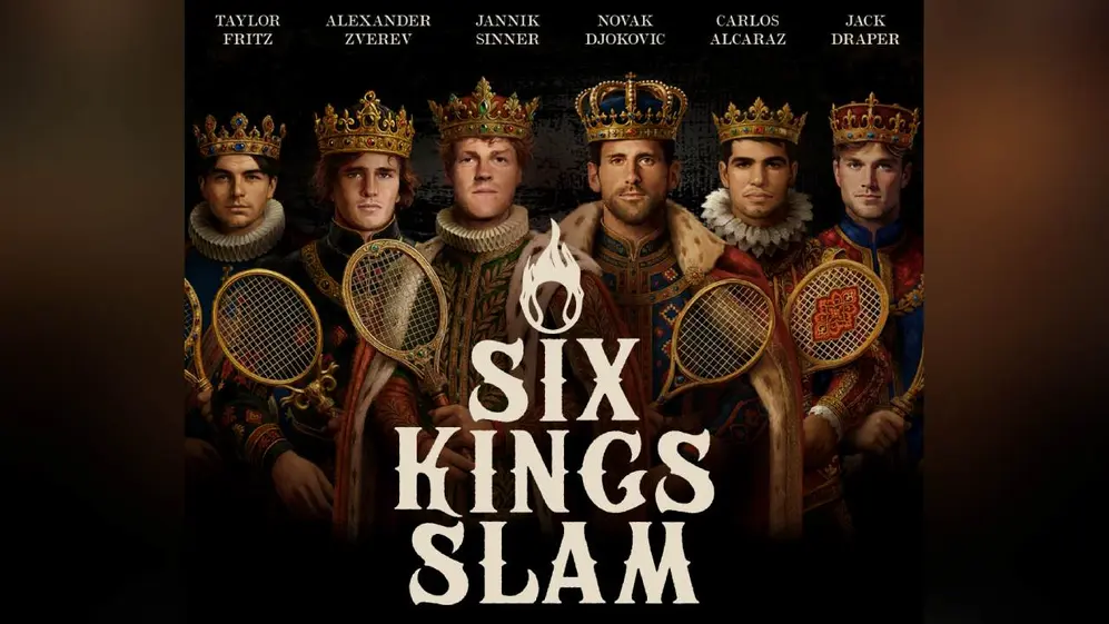 Con este flyer, Netflix anunció la transmisión del torneo de estrellas de tenis en Arabia Saudita