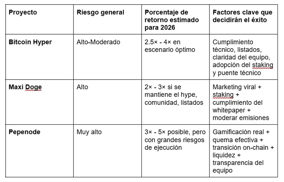 Comparativa entre las tres criptomonedas para triplicar tu inversión