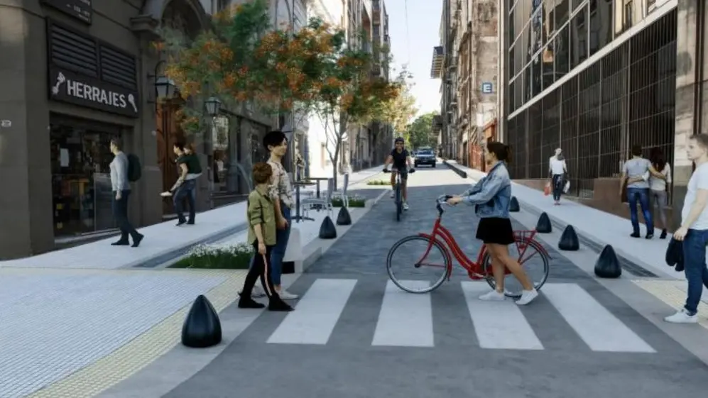 Así quedarían las calles de Viamonte en el Microcentro porteño
