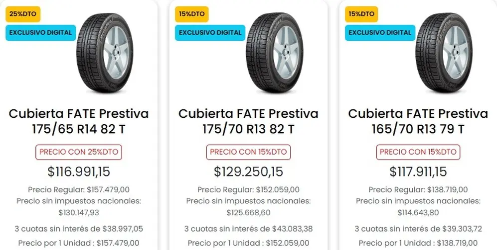 Los neumáticos en Coto tienen un descuento de hasta el 25%