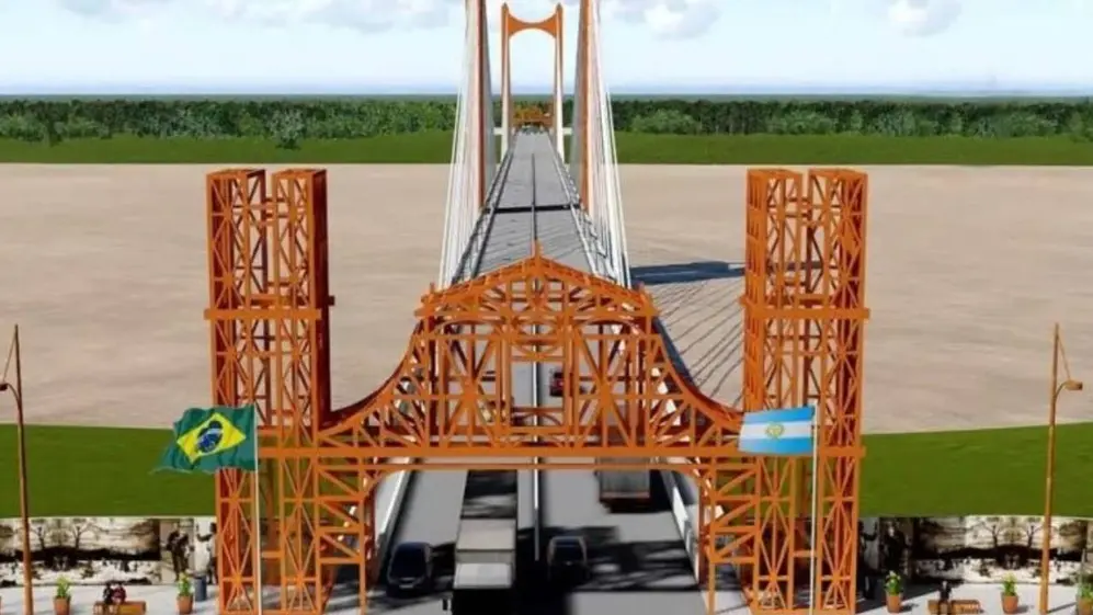 Así se verá el nuevo puente que unirá Argentina y Brasil por sobre el Río Uruguay, en Misiones
