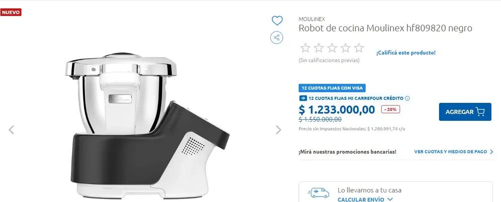 El robot de cocina que vende Carrefour, con 20% de descuento