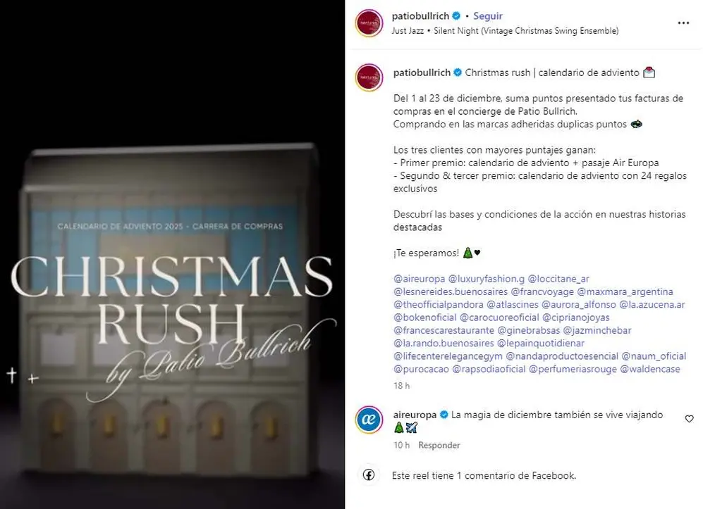 El concurso del shopping Patio Bullrich, que regala un calendario de adviento