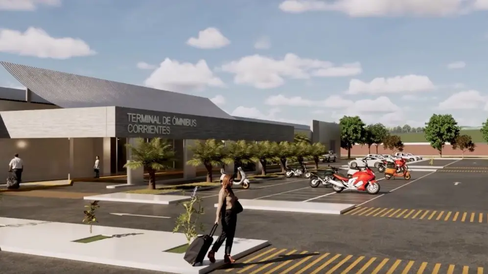 El frente de la nueva terminal de micros de Corrientes, según el anteproyecto presentado en la UNNE