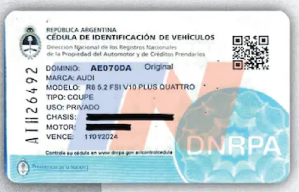 Las cédulas azules de los autos de lujo que complican a Tapia y a Toviggino
