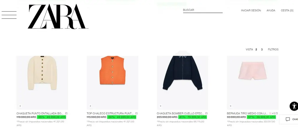 Algunas de las ofertas de Zara, con hasta 61% de descuento