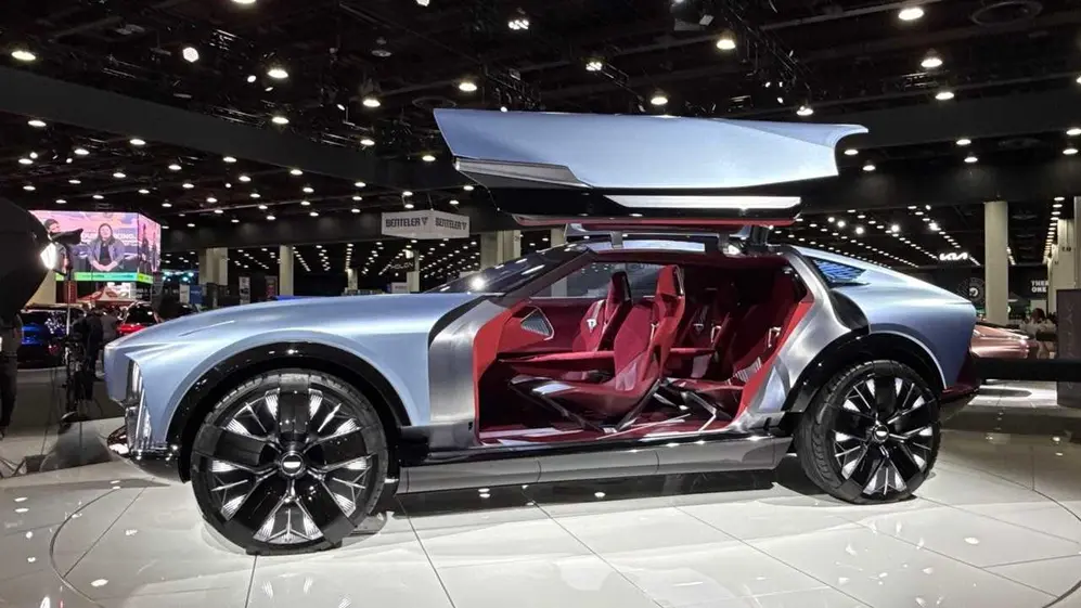 Cadillac exhibe un prototipo eléctrico futurista.