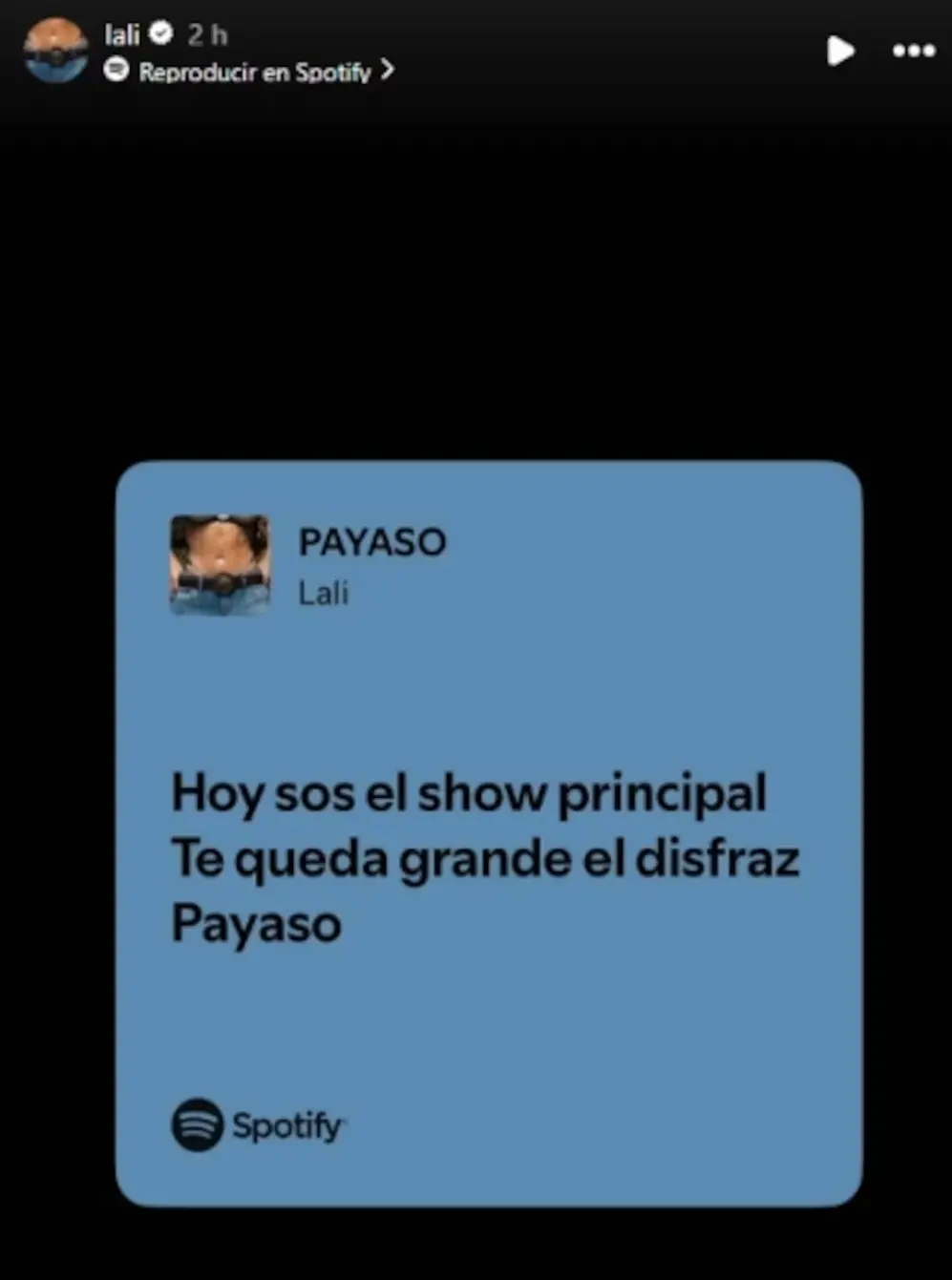 Uno de los mensajes de Lali Espósito