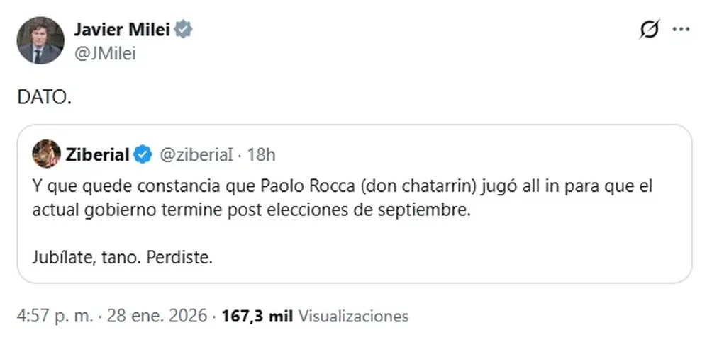 Otro ataque de Milei contra Techint