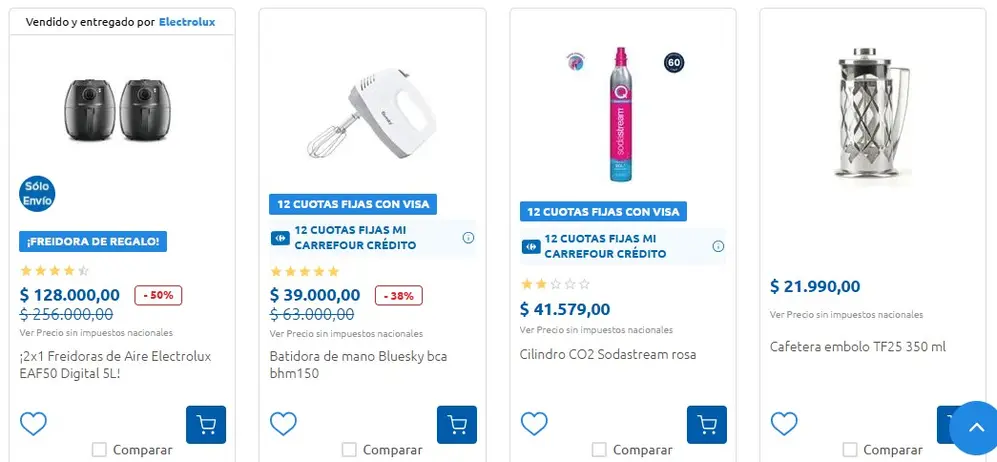 Carrefour vende pequeños electrodomésticos con descuento
