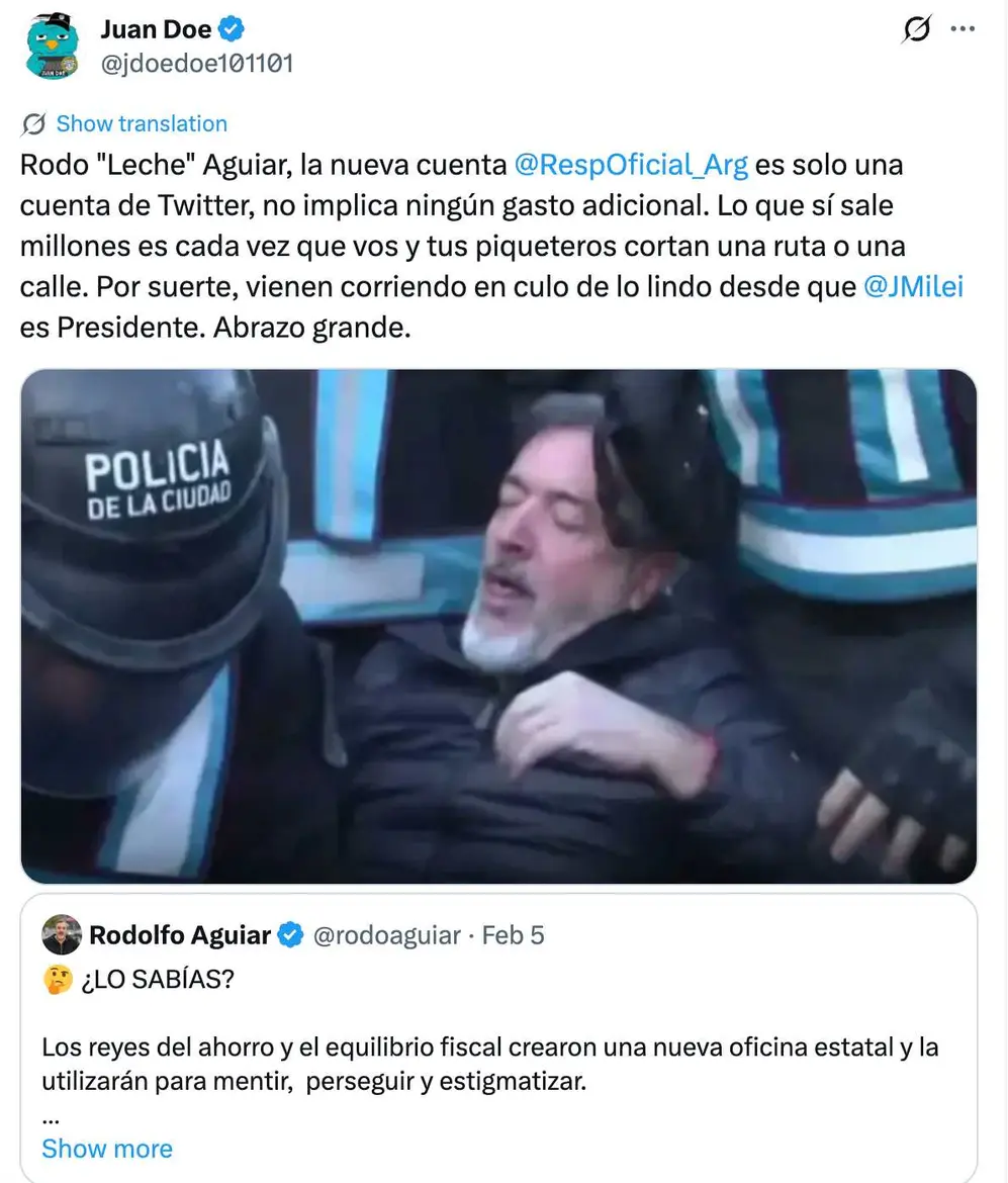 La contundente respuesta del libertario