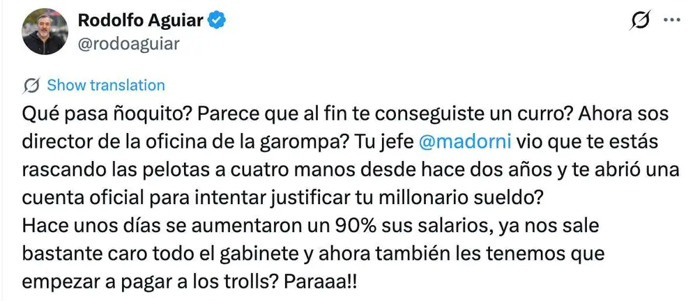 La fuerte acusación del sindicalista