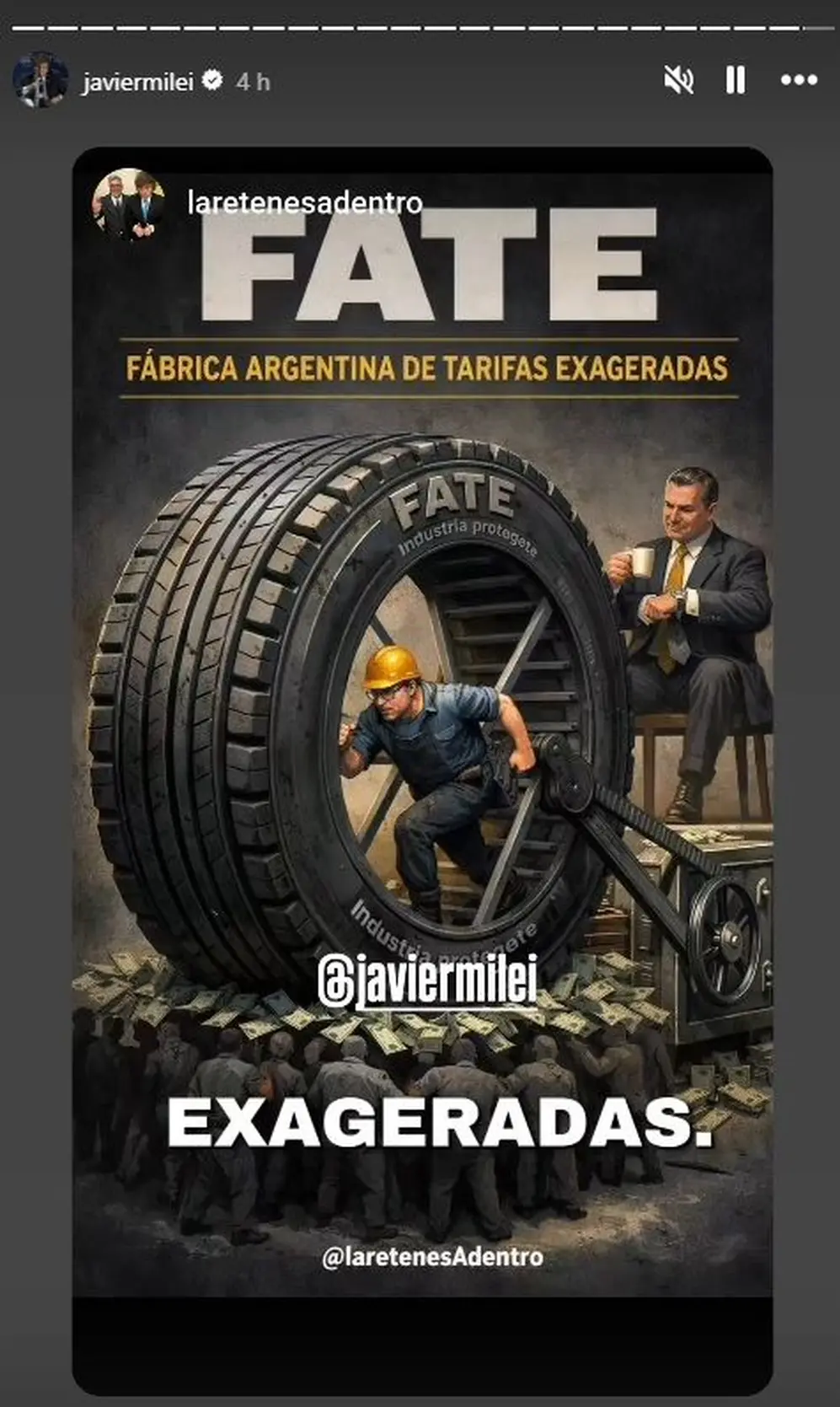 El posteo que subió Javier Milei a sus redes