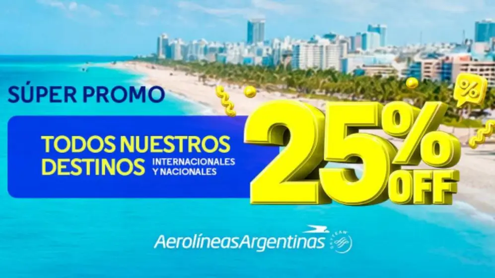 Aerolíneas Argentinas ofrece pasajes con descuento para volar entre marzo y junio