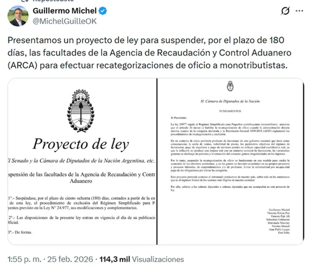 Monotributo: presentan proyecto de ley para suspender la recategorización de oficio